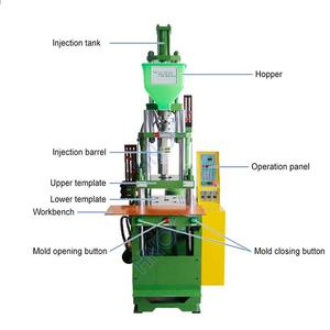 เครื่องฉีดพลาสติกแบบไฮบริดแนวตั้งคุณภาพสูง พร้อม PLC และมอเตอร์ - Product Image 3