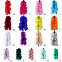 Vente en gros de plumes de dinde teintées 200g Boa - 2m Bande décorative colorée Fêtes de mariages Costumes de carnaval