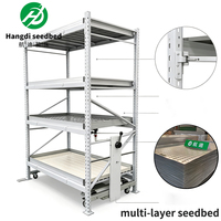 Banc de pépinière multi-niveaux sur roulettes, table mobile à 3 niveaux pour la culture, support de propagation de semis pour grande serre, gain de place