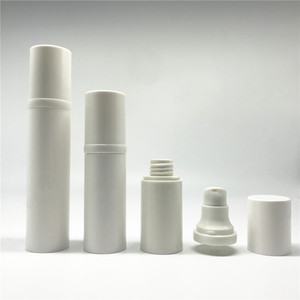 Botella de <span class=keywords><strong>Gel</strong></span> Blanca de Bolsillo de 15 ml con Sistema Airless y Tapa Plateada - Product Image 3