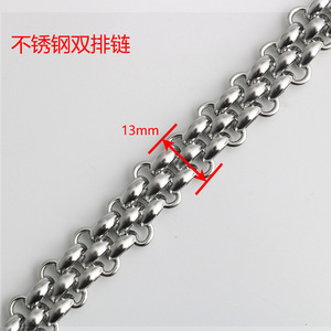 Nouvelle chaîne Rolo triple rangée en acier inoxydable pour collier large, bracelet, chaîne de montre |   Bijoux Hip Hop DIY pour hommes et femmes - Product Image 3