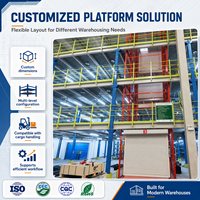 Plateforme en acier pour entrepôt, solution de stockage robuste, rayonnage de grande capacité, protection contre la corrosion, certifié ISO9001, gain de place