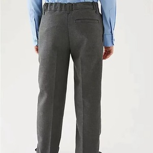 Conjunto de uniforme escolar para niños, camisa azul claro, pantalones grises, corbata con rayas rojas y azules, ropa para escuela primaria, 100% poliéster, para hombres y mujeres - Product Image 2