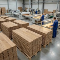 Plancher en bois d'ingénierie multicouche en chêne blanc nacré de 7 1/2 po de large, motif chevrons, qualité sélectionnée pour salon extérieur