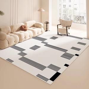 Alfombra Geométrica de Terciopelo Cristal, Rectangular, Resistente a las Manchas, para Sala de Estar, Estilo Moderno y Minimalista - Product Image 2