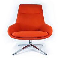 Fauteuil pivotant pour invités avec base en métal moderne, revêtement personnalisé écologique pour hall d'hôtel, appartement, salon, salle à manger, séjour