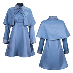 Costume de cosplay Fleur Delacour de Harry <span class=keywords><strong>Potter</strong></span>, robe uniforme bleue de l'Académie de Beauxbatons avec cape et chapeau de sorcière - Product Image 3