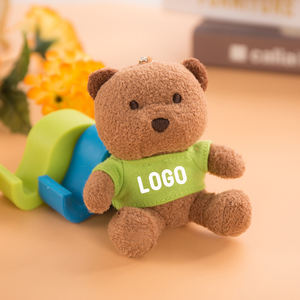 <span class=keywords><strong>JS</strong></span> giocattolo personalizzato 10cm orsacchiotto di peluche portachiavi con t-shirt funzione trapunta regalo promozionale per gli appassionati di Logo in poliestere - Product Image 4