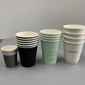 Logotipo personalizado impreso 8oz 12oz <span class=keywords><strong>doble</strong></span> pared tazas de papel de café - Product Image 3