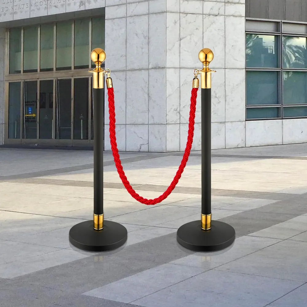 gold queue barrier queue stanchion with chain line post event velvet rope barrier steel crowd control