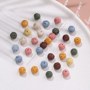 Perles de roche volcanique 4-10mm, perles rondes en pierre pour la fabrication de bracelets, accessoires de bijoux, vente en gros - Product Image 3