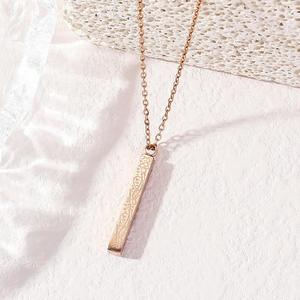 Collana Unisex con Pendente Quadrato in Acciaio Inossidabile Placcato Oro con Scritta Islamica Araba <span class=keywords><strong>Allah</strong></span> - Product Image 2