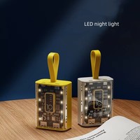 Échantillons gratuits : Mini batterie externe portable transparente 10000 mAh avec câbles intégrés et veilleuse