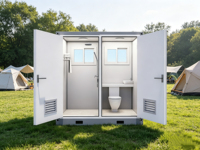 Cabine Sanitaire Mobile Préassemblée en Usine, Panneau Sandwich, Ehang, Salle de Douche Indépendante, Salle de WC, Modulaire Temporaire Extérieur