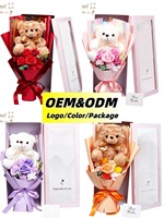 Vente en gros des meilleurs cadeaux pour la Saint-Valentin, ours en peluche fait main, bouquet de roses artificielles en savon, boîte cadeau, cadeau pour la fête des mères, décoration de mariage