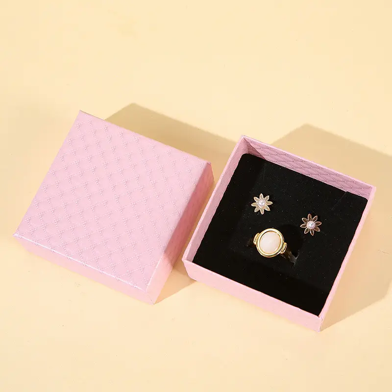Logo personalizzato regalo di lusso nero bianco confezione di gioielli braccialetto ciondolo orecchino scatola di carta anello di velluto portagioie