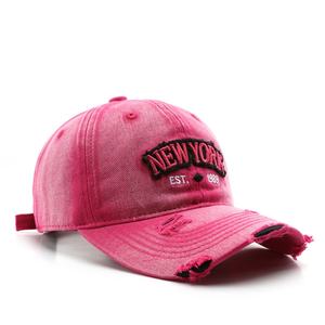 Chapeaux de baseball déchirés vintage avec tissu pré-porté brodé et coutures détaillées pour un style à la mode - Product Image 3