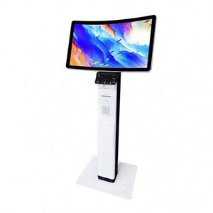 Beautiful Horizontal Screen 23.6/32 Inch Flexible Screen Digital Audio <b>Speaker</b> Custom Pos <b>Stand</b> Self Kiosk Cashless Payment - Product Image 1