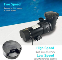 Pompe de piscine hors sol JADE J11504 1,5 CV haute performance à double vitesse 115 V 60 Hz homologuée ETL ultra silencieuse IP54 rotative pour piscine et spa