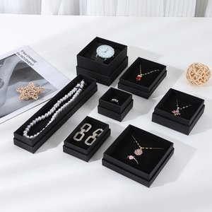 Boîte de rangement <span class=keywords><strong>à</strong></span> <span class=keywords><strong>bijoux</strong></span> carrée <span class=keywords><strong>à</strong></span> double couche avec couvercle, doublée de papier, pour bagues, boucles d'oreilles, colliers - Product Image 6