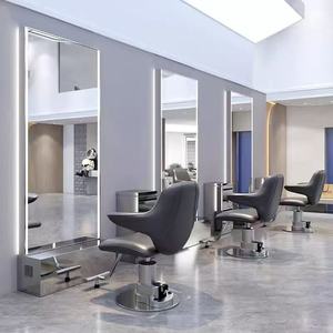 Salon Barber Shop Mirror Hair Salon Mirror <b>Table</b> Integrated with Light Single and Double <b>Sided</b> Hair Salon Dedicated Floor - Product Image 1