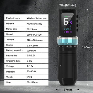 เครื่องสักไร้สายปรับระยะชักได้ 2.3-4.5 มม. พร้อมแบตเตอรี่ 2 ก้อน สำหรับงานศิลปะบนร่างกายถาวร - Product Image 6