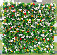 Mur de fleurs tropicales populaires enroulable 3D 5D en soie plastique, verdure artificielle 8x8 pour décoration de mariage