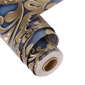 China manufacturer LOW MOQ Vinyl Printed Waterproof Wallpaper/wall coating 3D Natural home decor sticker paper wall border