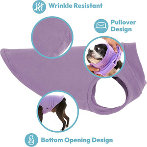 <b>Dog</b> Winter Fleece Vest Sleeveless Jacket High Neck Polyester Wrinkle Resistant Cute Design Outdoor Walking Use - Product Image 2