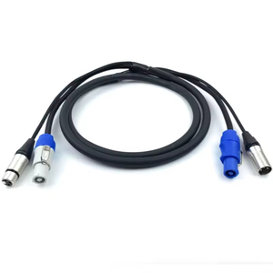 Câble <span class=keywords><strong>Combo</strong></span> DMX512 3*1.5mm² avec Connecteurs <span class=keywords><strong>XLR</strong></span> 3 Broches + True1 Mâle/Femelle pour Éclairage de Scène Intégré - Product Image 1
