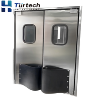 Porte battante résistante aux chocs Turtech SS304 en acier inoxydable pour cuisine commerciale, porte à trafic intensif à ouverture libre résistante aux chocs