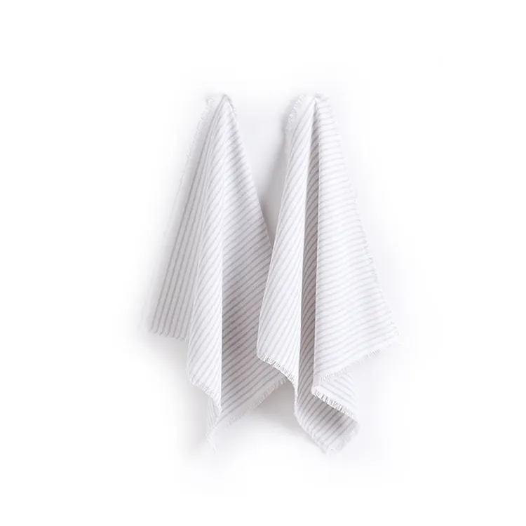 Planície de algodão de linho branco toalhas de chá por atacado