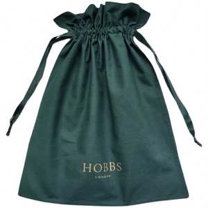 Bolsa de Almacenamiento de Algodón Ecológica Personalizada con Cordón, Color Verde Oscuro, para Guardar Zapatos, a Prueba de Polvo - Product Image 2