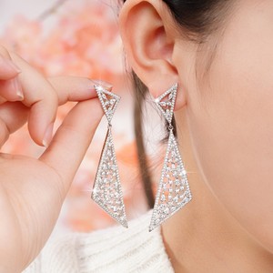 Geometric Triangle Drop Earrings for Women Sparkling Dangle Earrings Daily Party Fashion Jewelry - Product Image 2
