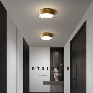 Plafonnier semi-encastré en laiton avec diffuseur acrylique, économe en énergie, style nordique, CRI 90 élevé, garantie 3 ans pour couloir et chambre - Product Image 3