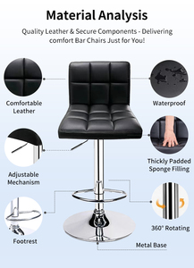 Muebles <span class=keywords><strong>de</strong></span> Comedor, Sillas <span class=keywords><strong>de</strong></span> Barra Nórdicas Modernas, Sillas Altas Giratorias Ajustables en Altura <span class=keywords><strong>para</strong></span> Cocina, Cafetería y Barra - Product Image 2