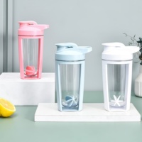Bouteille shaker de protéines personnalisée avec logo, avec boule mélangeuse, pour la gym et le fitness, bouteille d'eau sportive de qualité alimentaire, gobelet shaker transparent