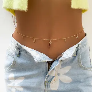 Simple Summer Belt Body Chain Belly Dance Waist Chain Sexy Crystal Hip Hop Waist Jewelry Belly Chain For Women