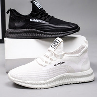 Nouvelle version 2020 – Chaussures de course respirantes en maille pour hommes avec semelles souples antidérapantes – Baskets noires tendance pour l'été
