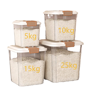 Caja de almacenamiento de arroz de diseño moderno moldeado por inyección rectangular de gran capacidad, contenedor de cocina de plástico PP de 10kg-50kg, almacenamiento de alimentos para - Product Image 1