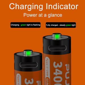 Pujimax แบตเตอรี่ลิเธียมไอออน1.5V 1480mAh ชาร์จได้แบบ USB 2ก้อนสำหรับเครื่องใช้ในครัวเรือน - Product Image 3