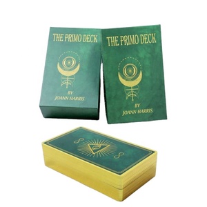 Cartes d'<span class=keywords><strong>oracle</strong></span> de tarot personnalisées pour débutants, dorées à l'or fin, impression en usine, jeu de cartes d'<span class=keywords><strong>oracle</strong></span> de tarot avec livre, boîte avec couvercle et base - Product Image 1