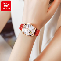 OLEVS 6636 Montre mécanique élégante pour femmes, bracelet de haute qualité, étanche, lumineuse, classique, automatique