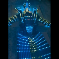 Costume de robot LED en couleur Costume Traje Costume LED Robe Vêtements Échasses Veste lumineuse Casque éclairé