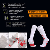 Chaussettes de cyclisme athlétiques longues Gym Trekking Chaussette de compression Chaussettes de compression de sport de randonnée unisexe