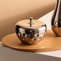 Bocal de rangement en acier inoxydable de style européen Boîte de rangement créative pour table à café en métal pour collations Seau à glace pour bonbons pour la fête