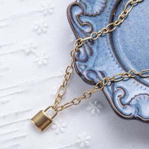 Barra de ladrillo de oro Lingote Personalizar Collar Lucky Cube <span class=keywords><strong>bar</strong></span> Lingotes Collares Barra de oro Hiphop Colgante Collar de cadena para hombres - Product Image 4