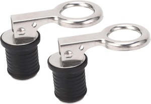 Marine Stainless Steel Snap Handle Drain Plug 1 Inch With Rubber O-Handle Twist-Turn Plugs Scupper <b>Yacht</b> Boat Hardware Snap Hand - Product Image 3