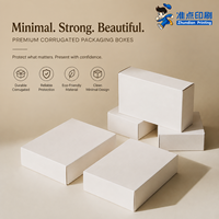 Boîte d'emballage en carton ondulé de qualité supérieure, finition mate, blanc uni, design minimaliste, multi-tailles, pour l'affichage des produits de marque, OEM ODM