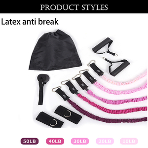 Venta al por mayor logotipo personalizado grueso Yoga elástico gimnasio Fitness ejercicio entrenamiento látex 123 deportes 1 Uds banda de resistencia conjunto 11 piezas entrenamiento - Product Image 6